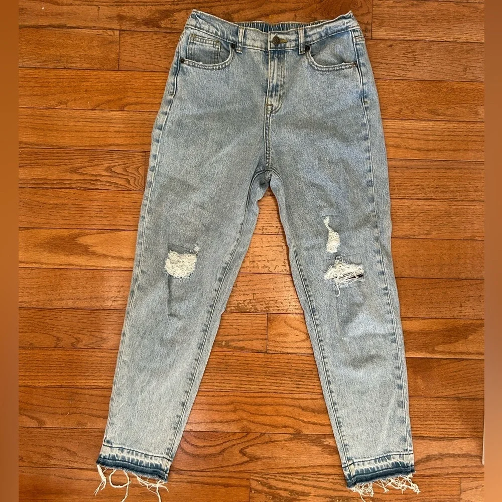 Cat & Jack Girls Light Blue Distressed Jeans Size 16 from Target Straight Leg